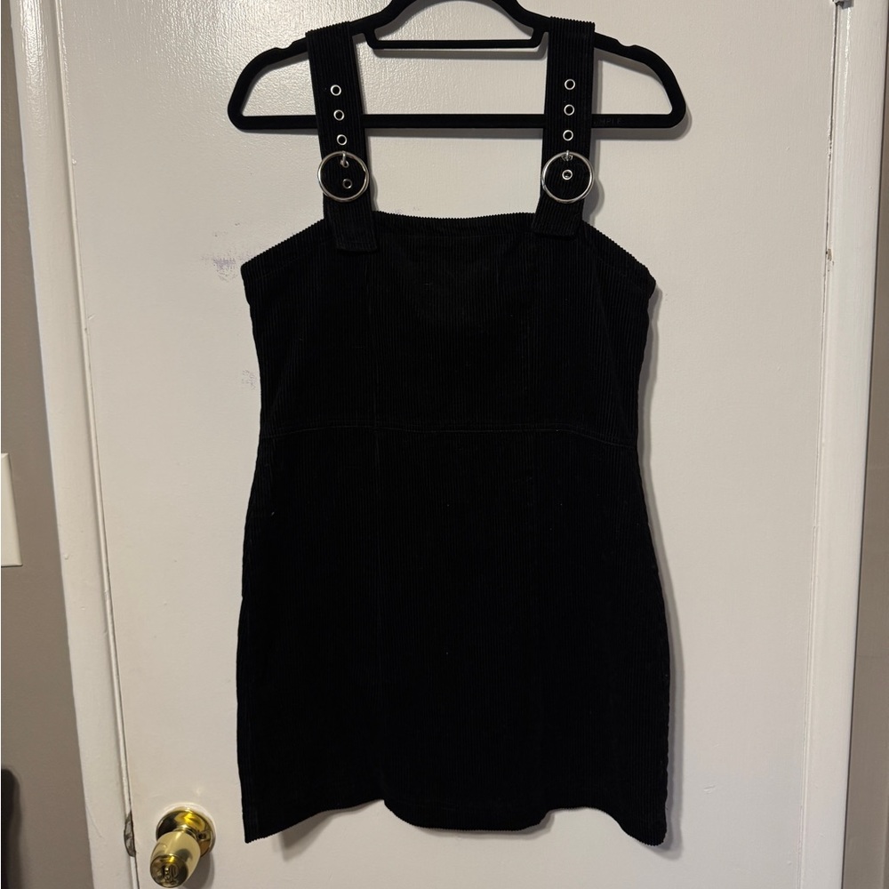 NWT Black Corduroy Dress with Silver Accents Size M